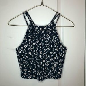Hollister navy floral halter top